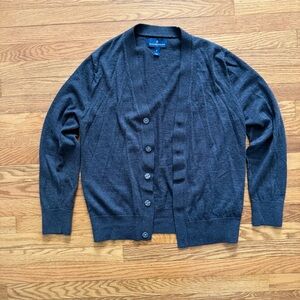 Dark Gray Wool Cardigan Sweater